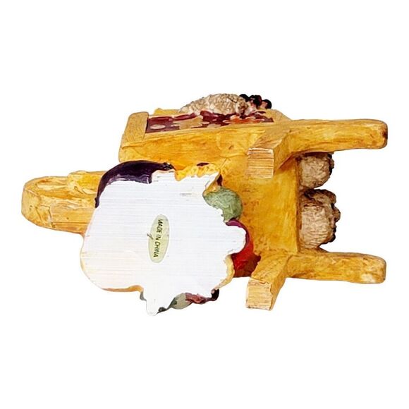 Vtg Fall Harvest Thanksgiving Resin Bear Pumpkins In Wheel Barrow Halloween READ - Picture 9 of 12